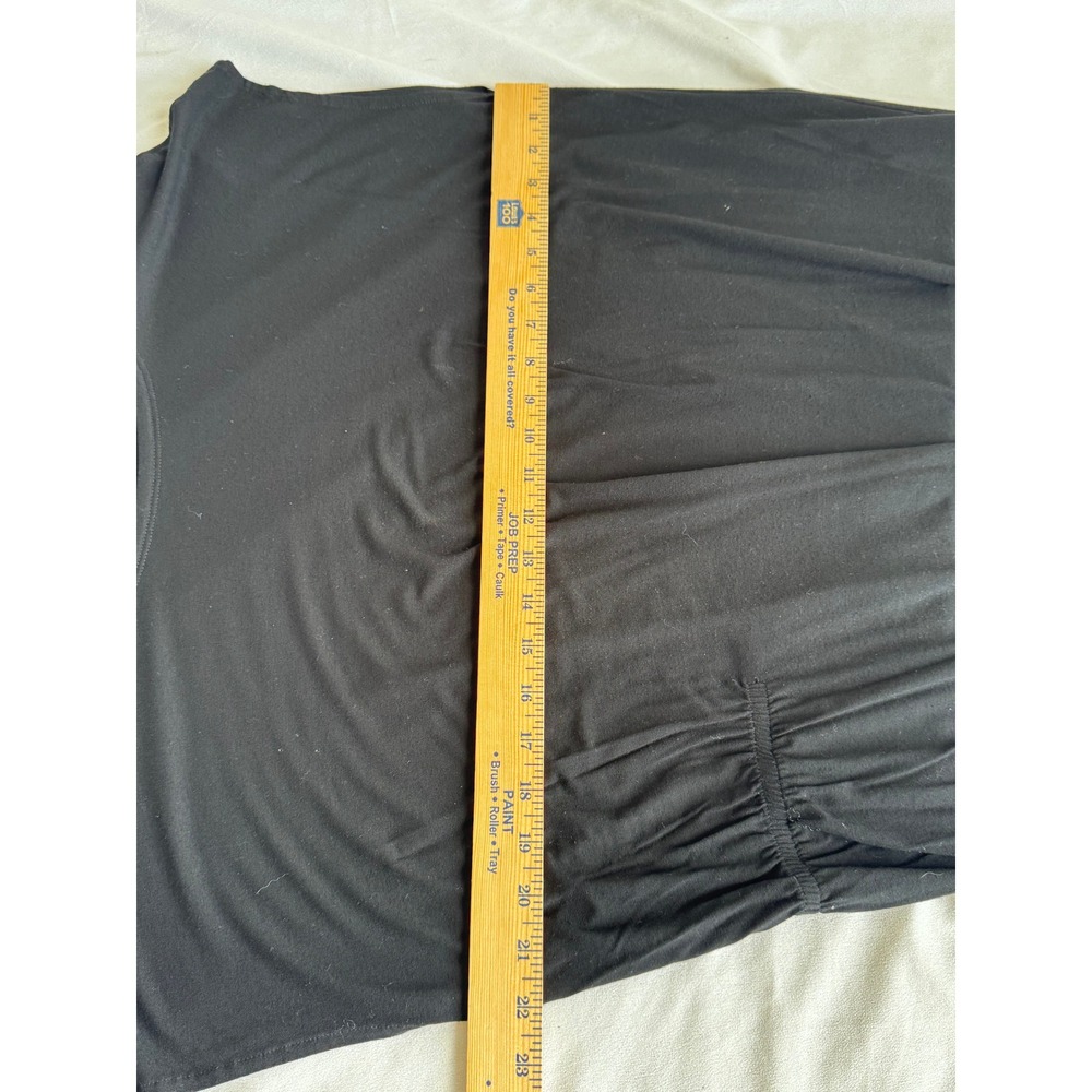 Eileen Fisher Black Asymmetrical Tunic Top XL Viscose Stretch Minimalist Blouse - Picture 6 of 7